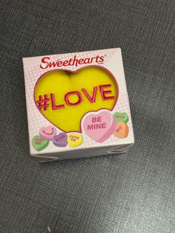 Sweethearts #LOVE Yellow Heart Plush in Original Box | Valentine’s Day Stuffed Heart Gift