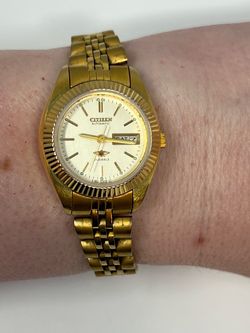 Vintage Women’s CITIZEN 7 Eagle 21 Jewels Automatic Day & Date Yellow Dial Watch