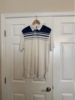 Ashworth Men's Large Striped Golf Polo Shirt