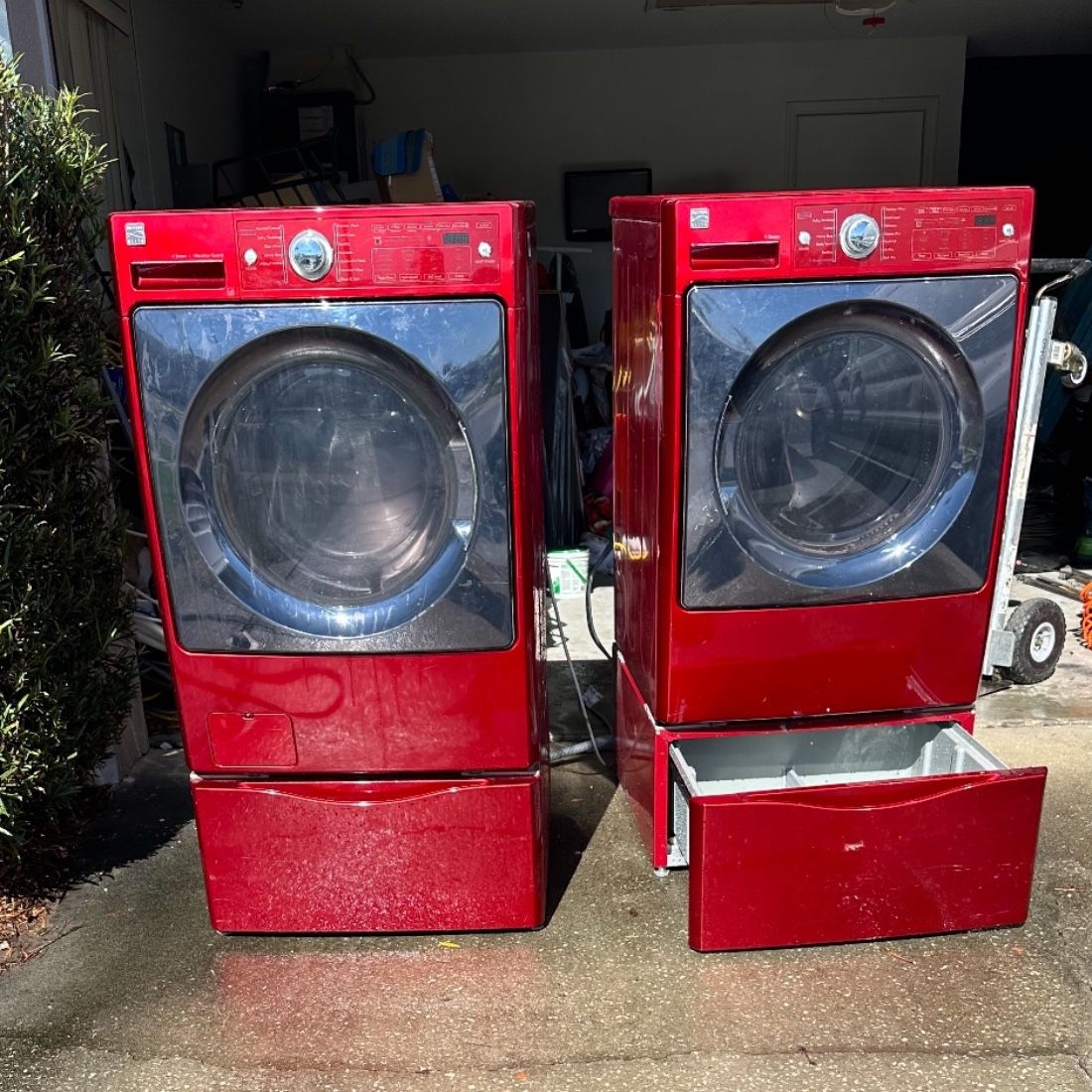 Set Of Washer And Dryer KENMORE Elite With Stands As If 