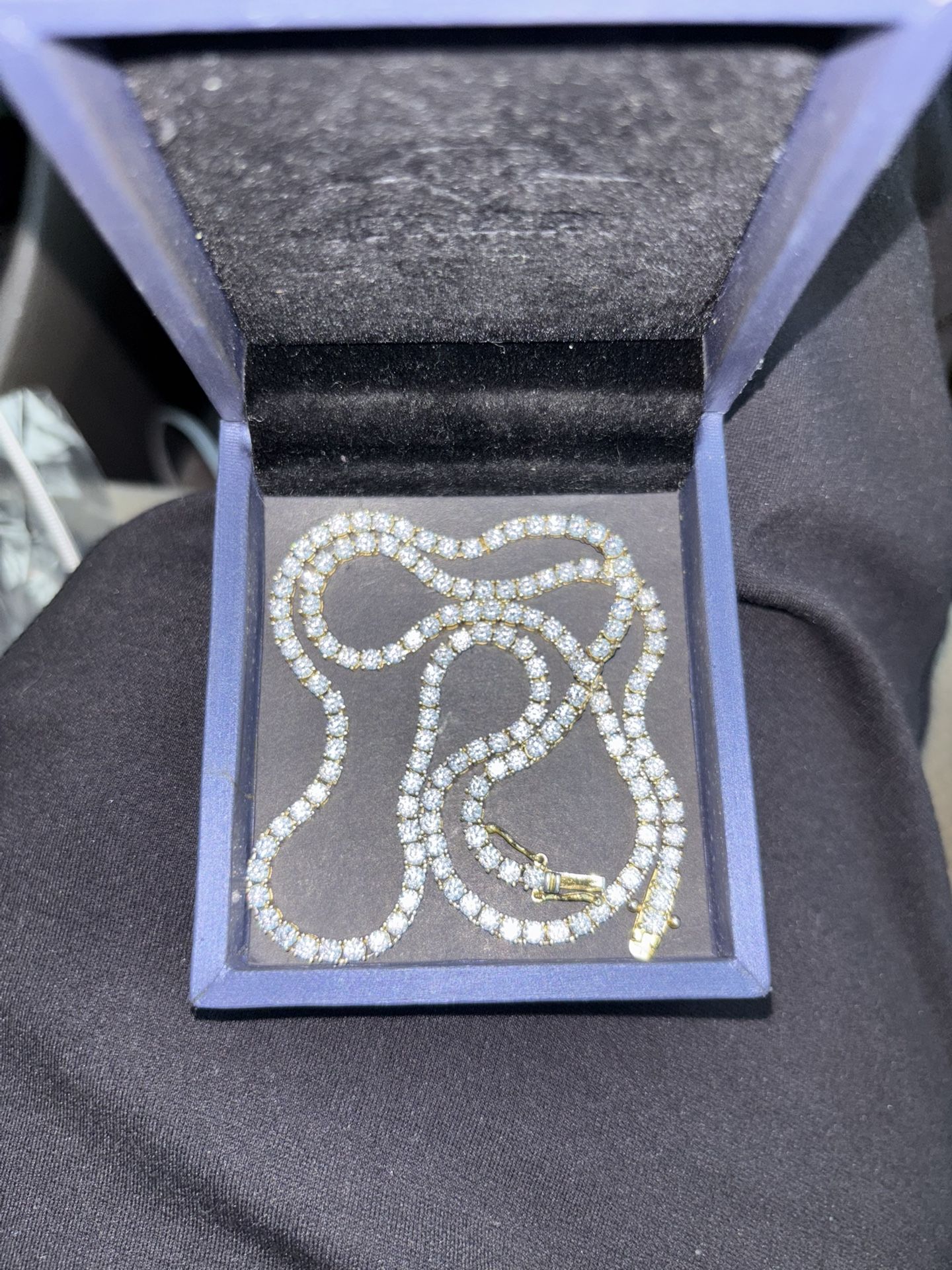 Vs1 natural dimond sivler gold plated tennis chain