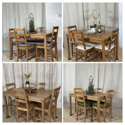 Compact Pine Kitchen Dining Table With 4 Chairs PERFECT FIR APARTMENT 