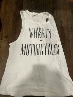 Whiskey and Motorcycles Tank Top Size Medium