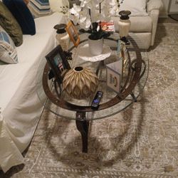 Coffee Table With Glass, Made With  Steel 