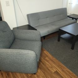 Futon Three Tables And Recliner.
