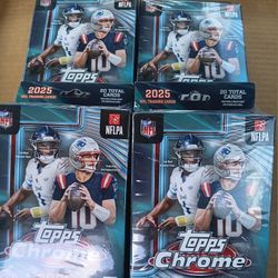 2025 Topps Chrome NFL Football Hanger Box (Lot of 4)