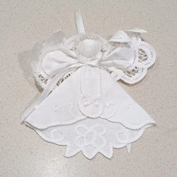 Vintage Lace Angel Ornaments Set 4