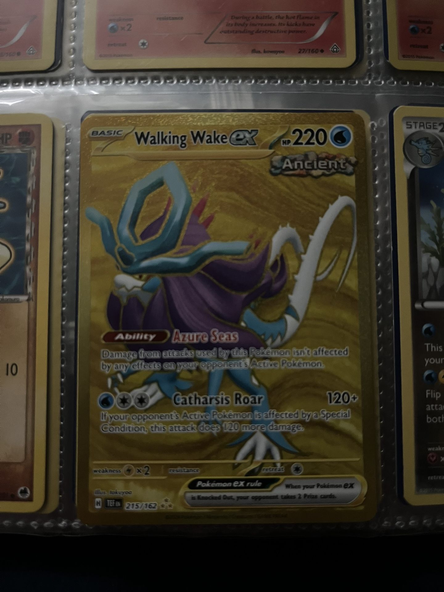 Azuroran walking wake x ancient star trading card gold secret rare #Pokemon #TradingCards