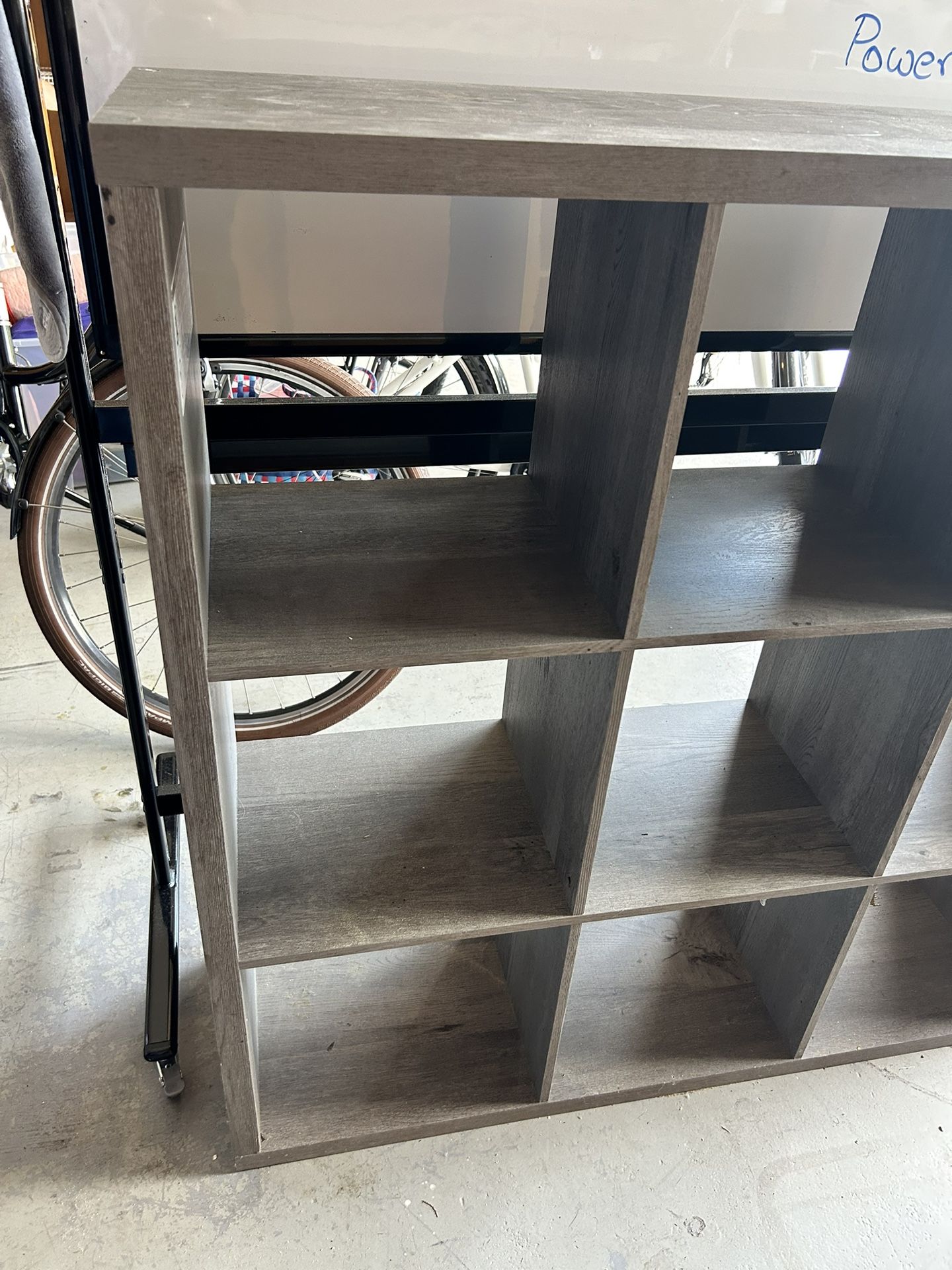 Gray Wood Shelving Unit 44” x 44” x 13”