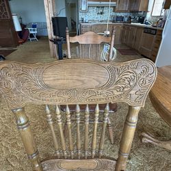 Solid Oak Dining Table With Chairs