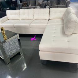 LIQUIDATION Vintage White Sectional Sofa NEW IN THE BOX!