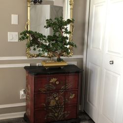 Very Gorgeous Cabinet And Antique Mirror 