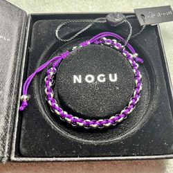 Brand New Silver and Purple Chain Mail NOGU Bracelet with Tags and Box