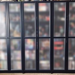 Billy Bookcase Navy Blue With Glass Doors