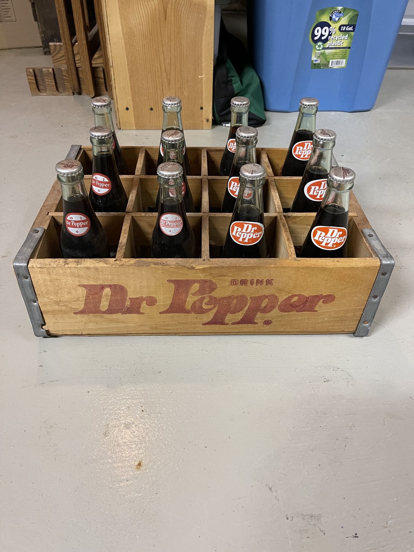 Vintage Dr Pepper Crates With 12 Unopened Bottles 1965