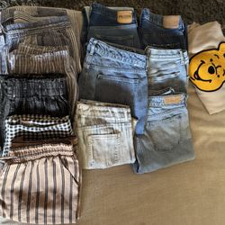 Women’s Pants ( 10 plus a sweatshirt)