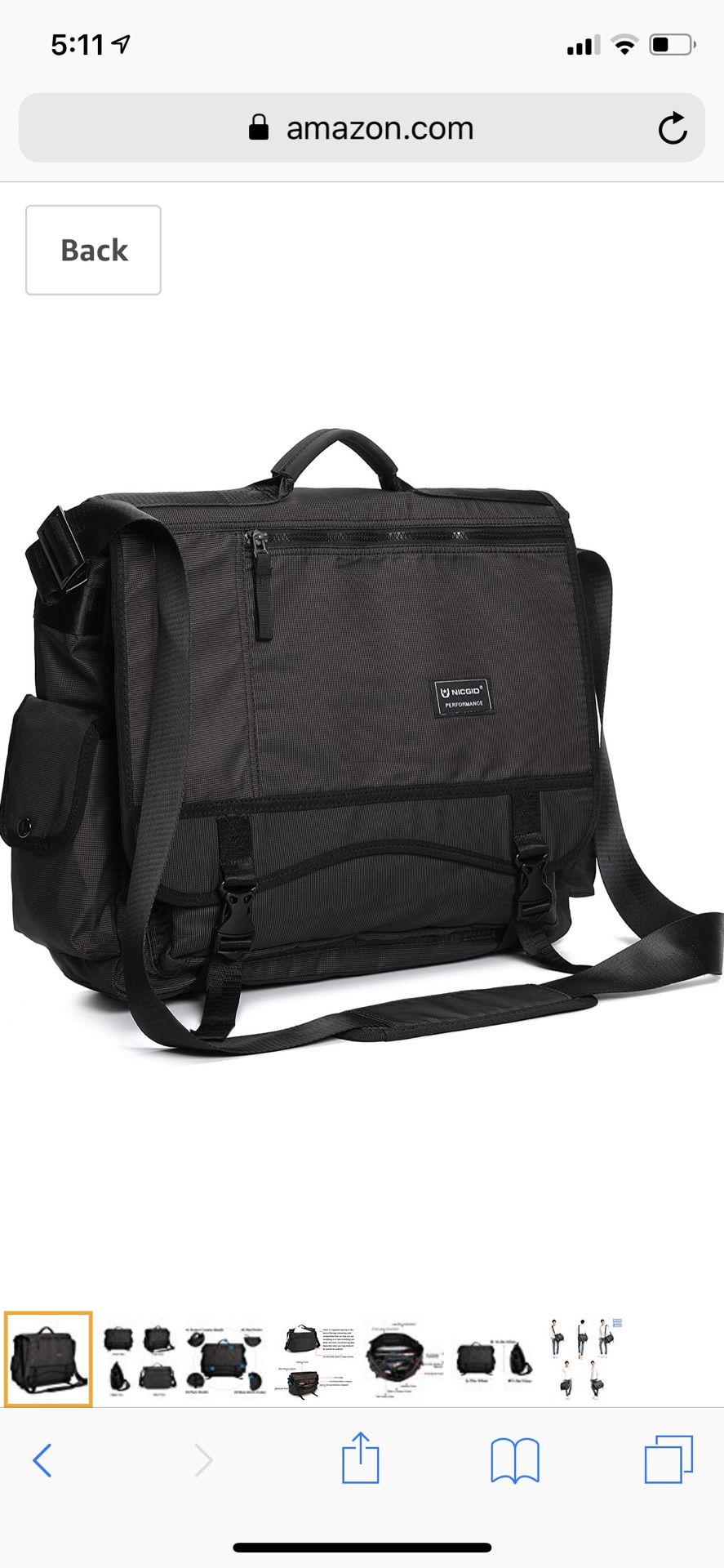 Large Messenger Bag, 17.3-inch Laptop Messenger Bag Back to School Book Bag Men Women