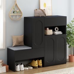 Brand New Sealed 2-in-1 Shoe Cabinet with Soft Seat
