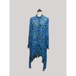Aldila Boutique Duster Sheer Abstract Splatter Print Long Sleeve Made In Canada