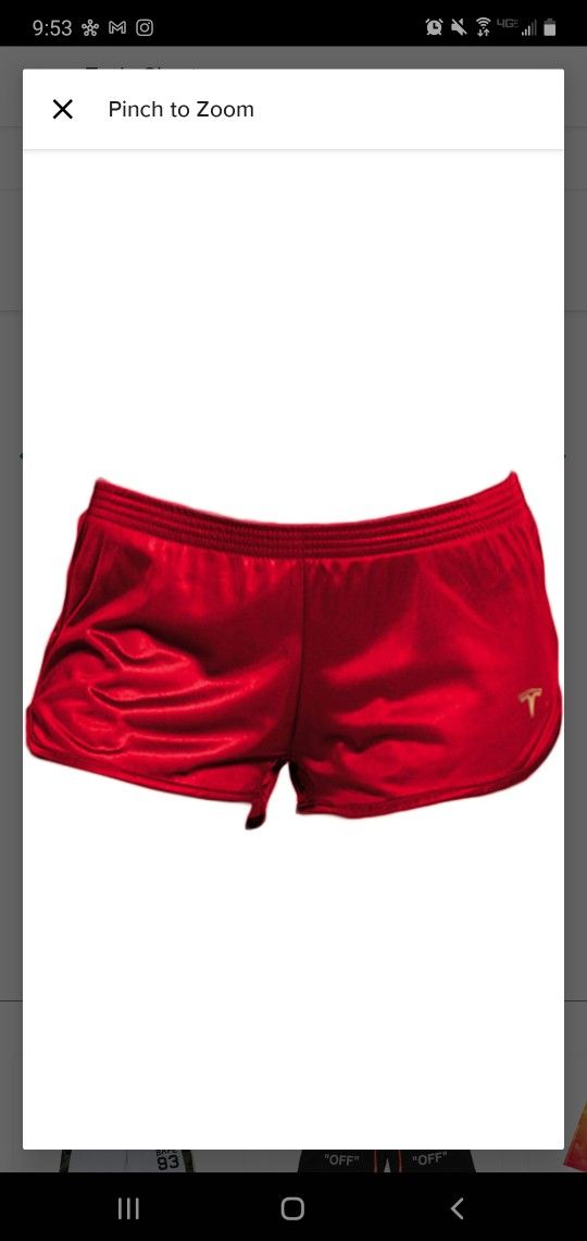 Authentic Tesla Short Shorts S3XY Red Size Medium NEW w/ Box Ready