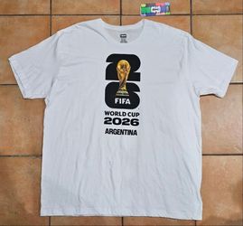 Official FIFA World Cup 2026 Argentina white cotton t-shirt - Size XXL