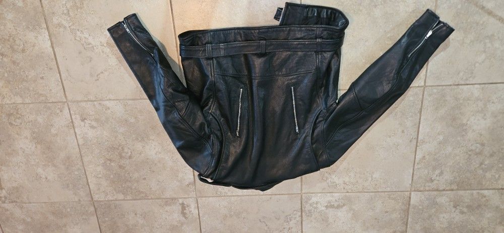 Leather Motorcycle Jacket Size 44