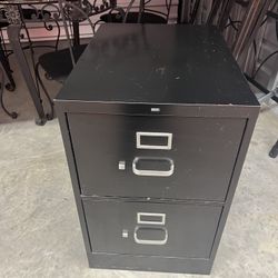 2 Drawer Black Metal Filing Cabinet 