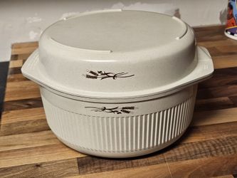 Vintage Pc Set Nordic Ware Qt Stew Microwave Casserole Dish Wheat Pattern
