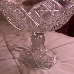 American Brilliant Cut Crystal Footed Bowl