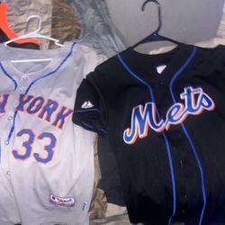 TWO * New York Mets  Baseball Jerseys Worn 1-2 Times Only And Are  In Great Condition 