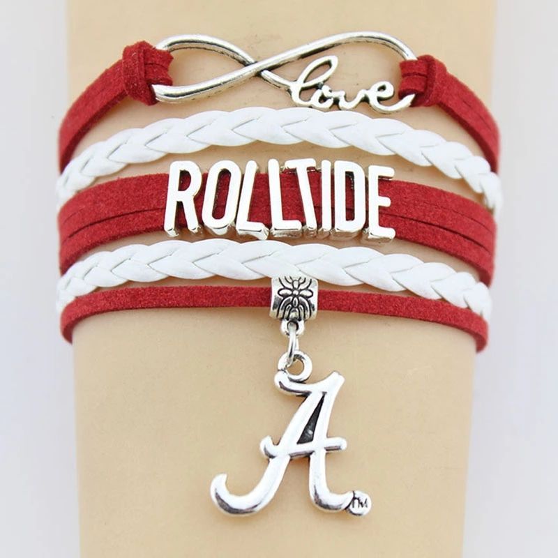 "ROLL TIDE" Leather Braided BRACELET