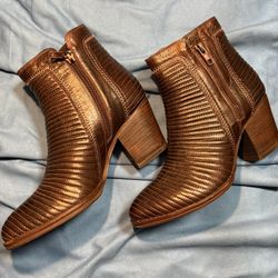 Fancy Brown Leather Women’s  Boots 7