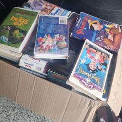 Box Of DVDs And VHS