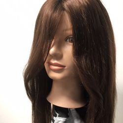 Silk Top Human Hair Wig Copper Color 23”