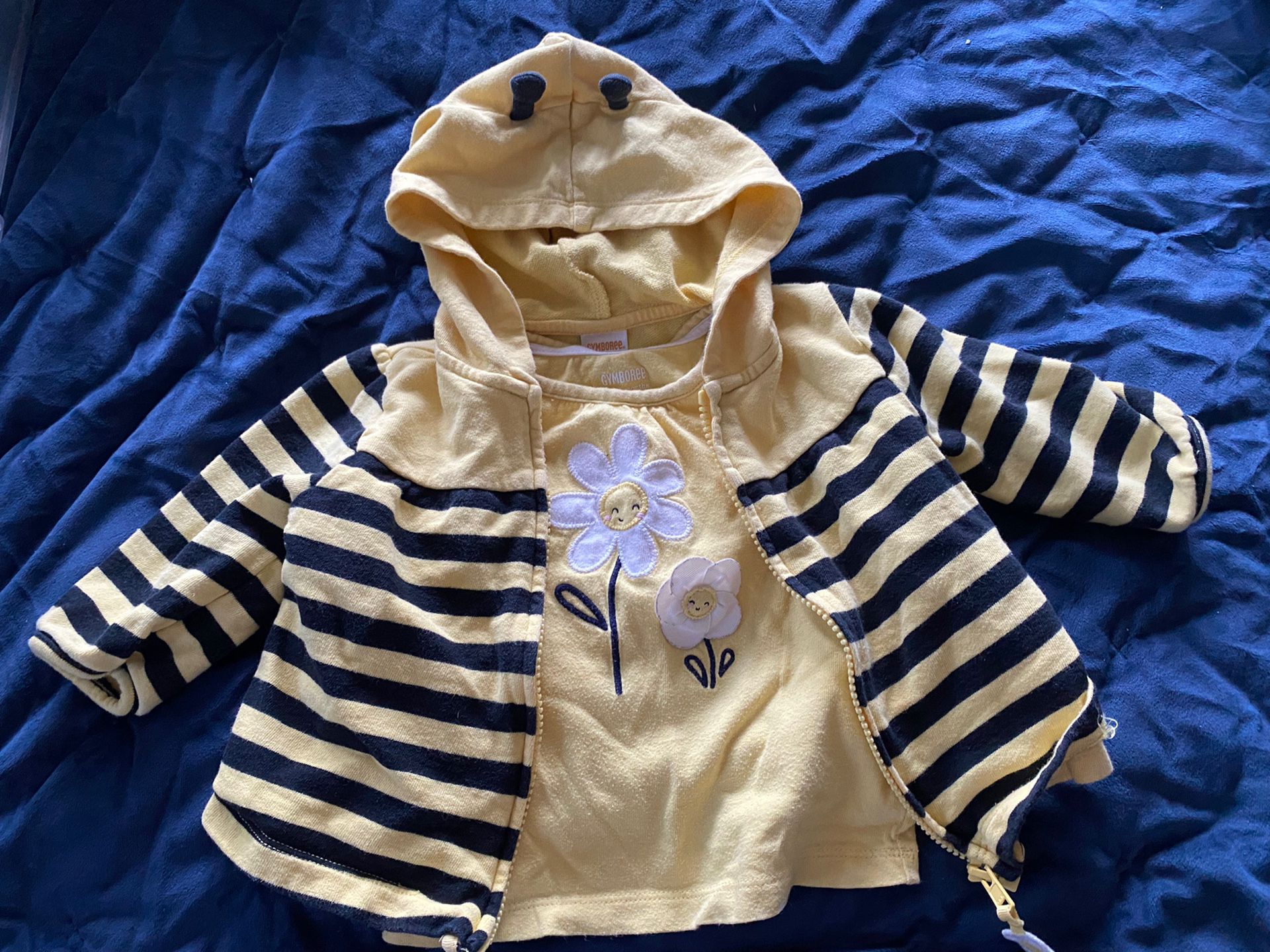 Rare Gymboree Busy Bee Toddler Girls Zip Hoodie 12 Months -24 Months 2T