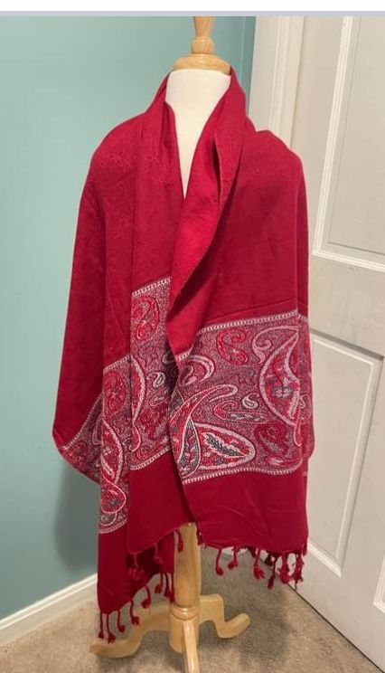 Red Winter Shawl