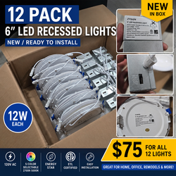 🔥 12-Pack ZYSEN 6" LED Recessed Lights — New