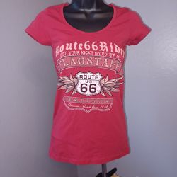 Route 66 Flagstaff Red T-Shirt youth medium
95% cotton  & 5% elastane
Pit to pit 13" Length 25"