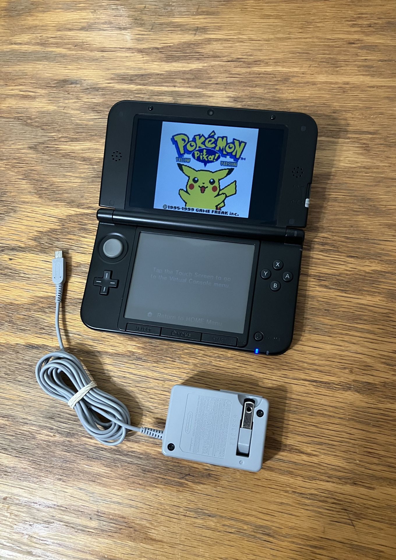 Nintendo 3DS XL video game console system Black Handheld DS + Pokemon Silver Yellow Rumble World games