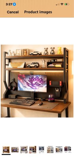 Standup Desk with Hutch and Pegboard