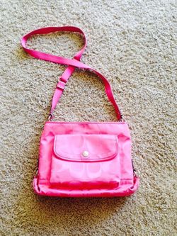 Pink Coach cross body purse