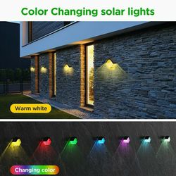 2 Modes Warm White/Color Changing IP55 Waterproof Garden Decorative LED Light for Fence, Patio, Front Door, Stair, Landscape, Yard:4 PACK