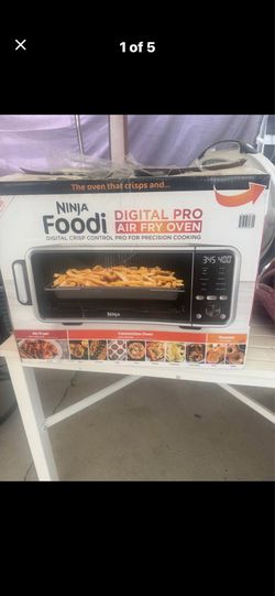 NINJA Foodi 8-in-1 1750W 9-Slice Black/Stainless Steel Digital Air Fryer Oven, Toaster Oven, Easy Clean & Flip-Away Storage