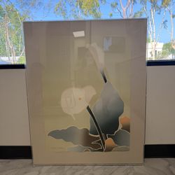 Large Modern Abstract Botanical Framed Wall Art
