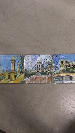Vintage paris themed coasters