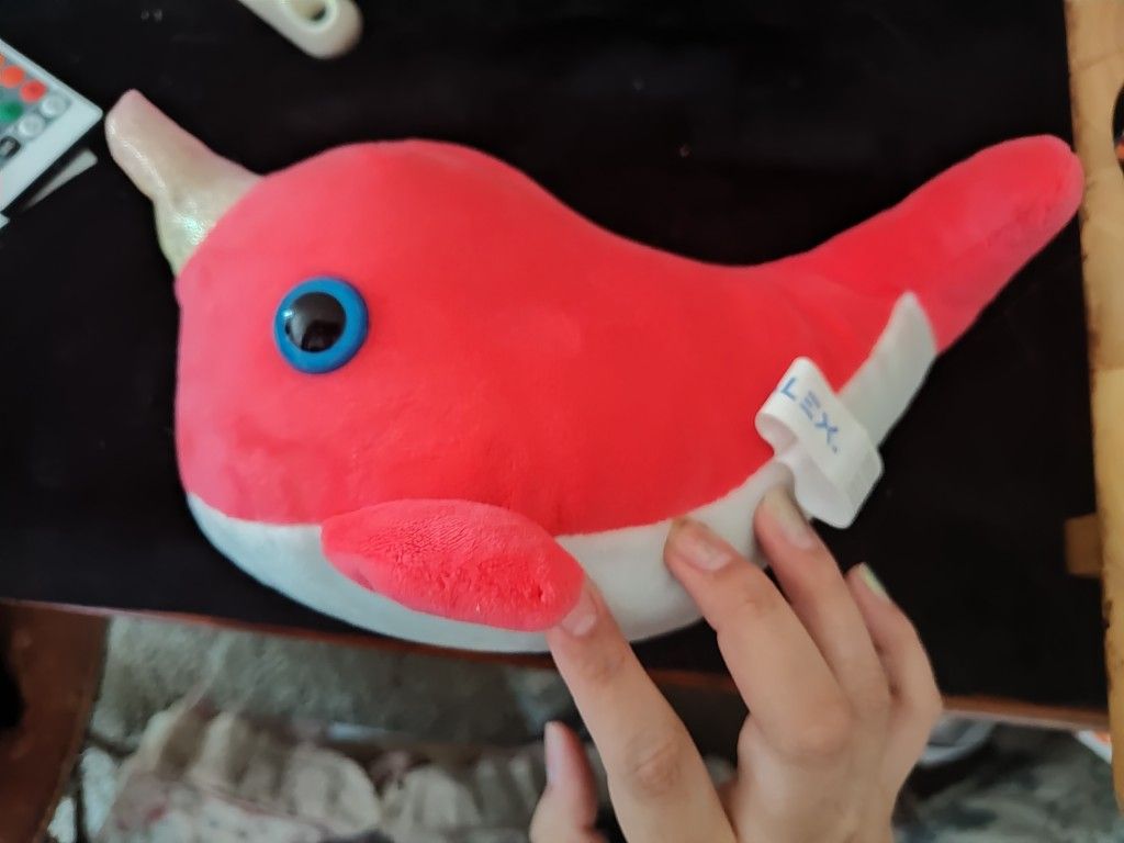 Sea Animal Plushie Bright Pink Sparkly Horn