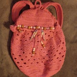 Pink Bucket Style Beach Bag/Backpack