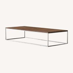 Crate & Barrel Walnut Frame Coffee Table