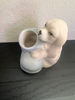 vintage ceramic bisque figurine of a Cocker Spaniel puppy Mini Dog
