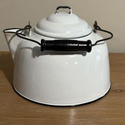 Large enamelware tea kettle